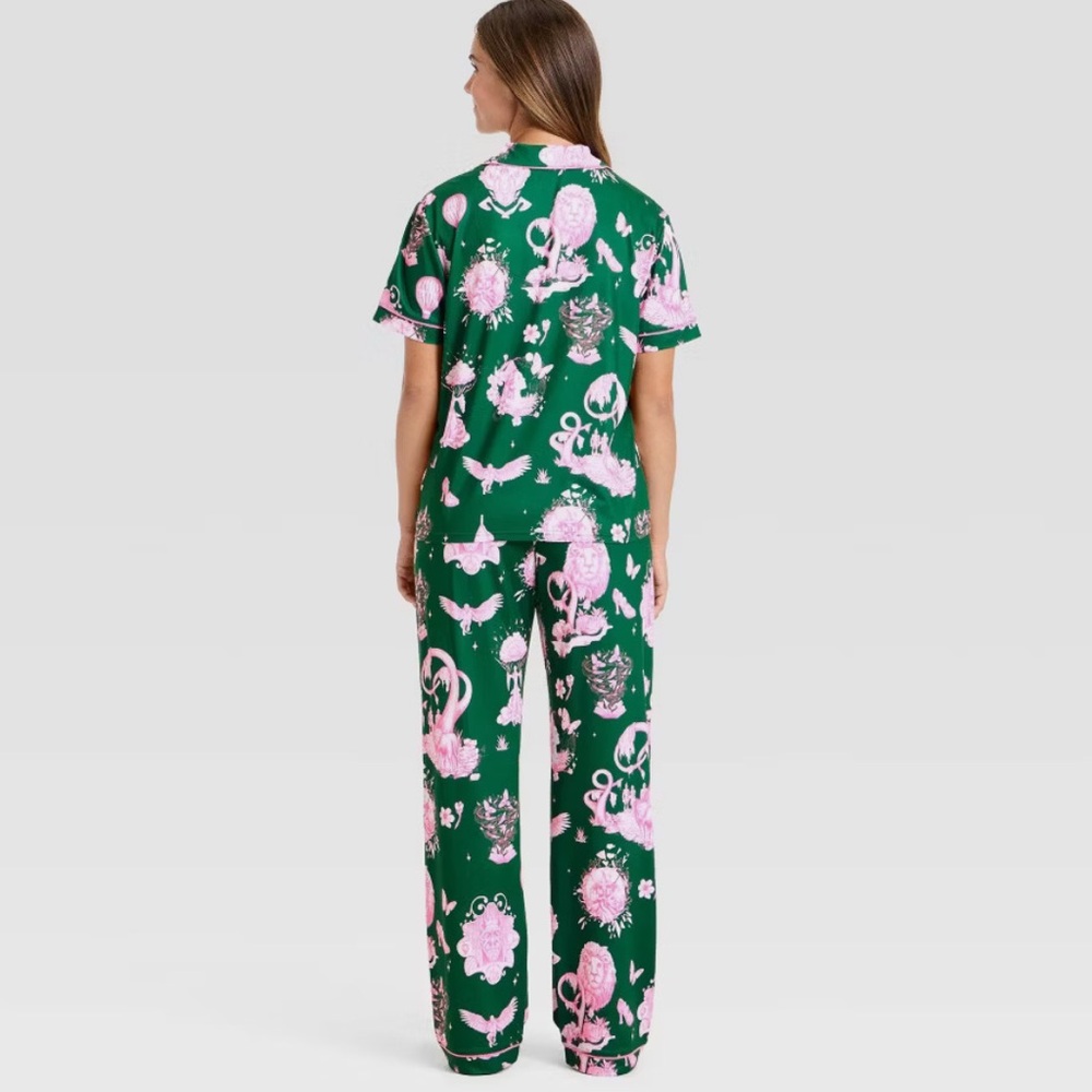 1X - Katie Kime x Wicked Green and Pink Graphic Pajama Set - NWT - Picture 5 of 6